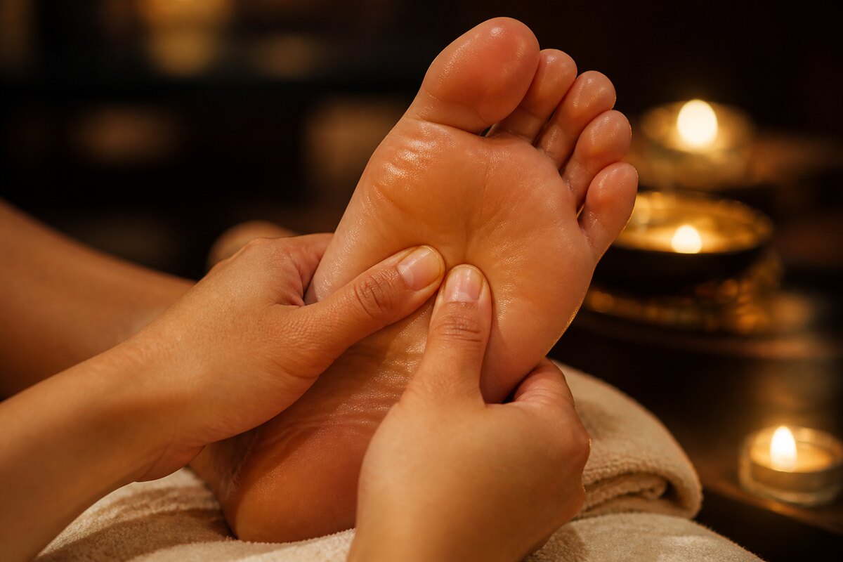 Reflexzonemassage van de voetzool